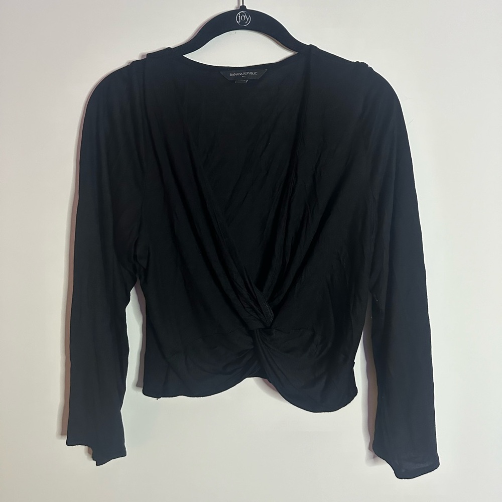 Banana Republic Black Twist Front Blouse